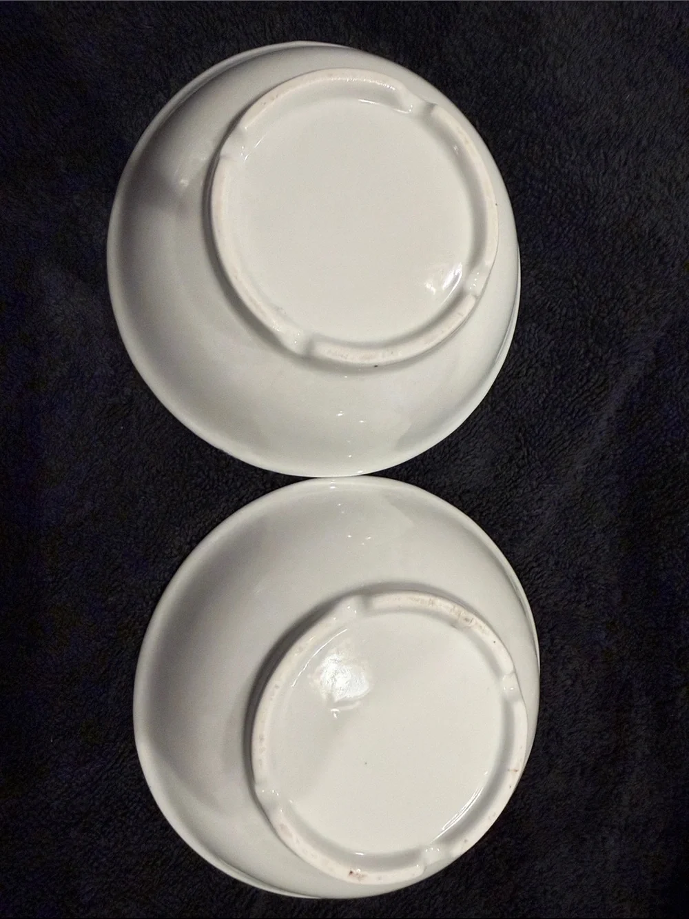 Grapefruit Bowls 2 White Prongs Round Ceramic‎ Preowned